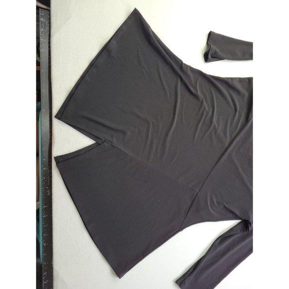 IC Connie K Women's S Black Tunic Silver Faux Clips 3/4 Sleeves Mesh Lagenlook - Picture 10 of 11